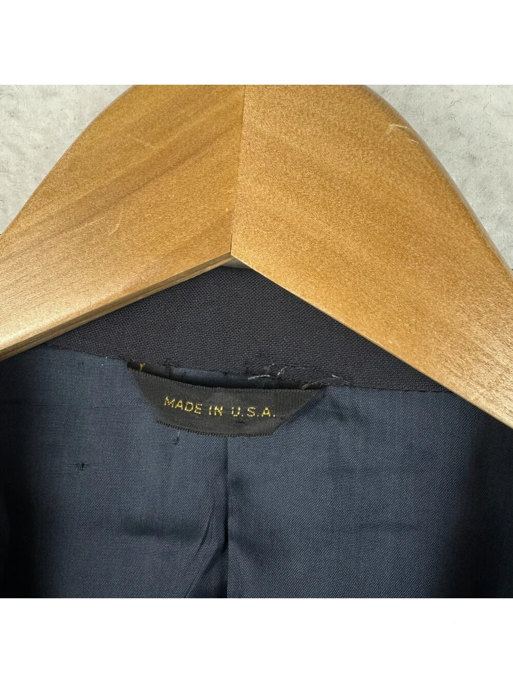 Vintage Neiman Marcus Dark Navy Blue Wool Blazer Suit Coat Made USA Mens 44R